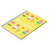 ポプシクル氷ブロック夏の水の色かわいい ノートブック (左側)