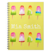 ポプシクル氷ブロック夏の水の色かわいい ノートブック (正面)