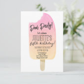 ポプシクル誕生日パーティサマー招待状編集可能 招待状 (スタンド正面)