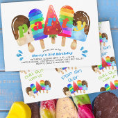 ポプシクル誕生日パーティー任意の年齢の男のカラフル子 招待状