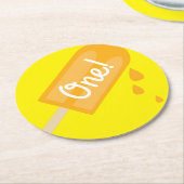 ポプシクル誕生日パーティー ラウンドペーパーコースター (アングル)