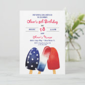 ポプシクル誕生日独立記念日キッズパーティー 招待状 (スタンド正面)