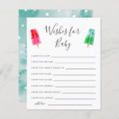 ポプシクル赤ちゃんシャワーの願いベビーカード (正面/裏面)