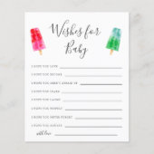 ポプシクル赤ちゃんシャワーの願いベビーカード (正面)