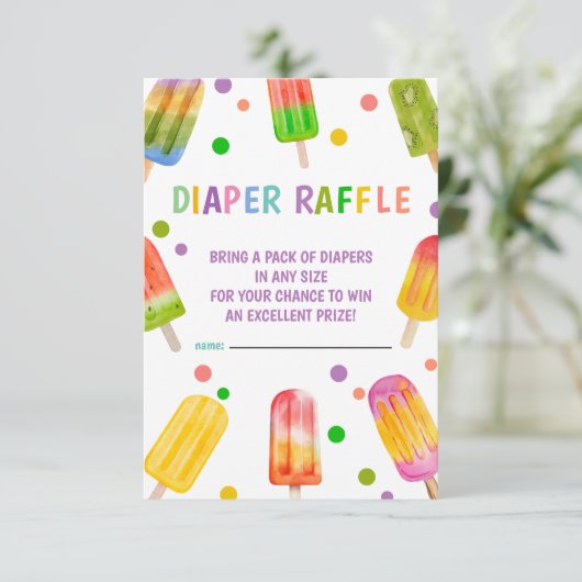 ポプシクル赤ちゃんシャワーアイスクリームサマーパーティー エンクロージャーカード (スタンド正面)