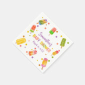 ポプシクル赤ちゃんシャワーアイスクリームサマーパーティー スタンダードカクテルナプキン (角)