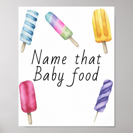 ポプシクル赤ちゃんシャワー – そのベビー食品の名前 ポスター (正面)