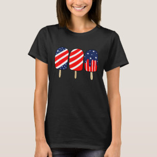 ポプシクル赤白青アメリカ国旗の愛国心4t tシャツ