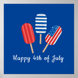 ポプシクル赤白青ミニマモダンリスト ポスター