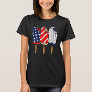 ポプシクル赤白青7月4日米国国旗 Tシャツ