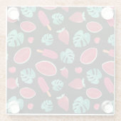 ポプシクル、さくらんぼ、イチゴ&スイカ葉の ガラスコースター (裏面)