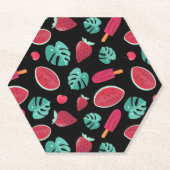 ポプシクル、さくらんぼ、イチゴ&スイカ葉の ペーパーコースター (正面)