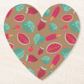 ポプシクル、さくらんぼ、イチゴ&スイカ葉の ペーパーコースター (正面)