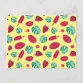 ポプシクル、さくらんぼ、イチゴ&スイカ葉の ポストカード (正面)