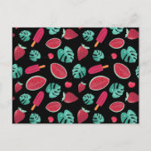 ポプシクル、さくらんぼ、イチゴ&スイカ葉の ポストカード (正面)