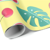 ポプシクル、さくらんぼ、イチゴ&スイカ葉の ラッピングペーパー (ロールコーナー)