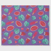 ポプシクル、さくらんぼ、イチゴ&スイカ葉の ラッピングペーパー (フラット)