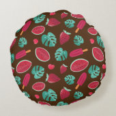 ポプシクル、さくらんぼ、イチゴ&スイカ ラウンドクッション (裏面)