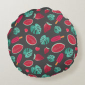ポプシクル、さくらんぼ、イチゴ&スイカ ラウンドクッション (裏面)