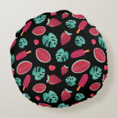 ポプシクル、さくらんぼ、イチゴ&スイカ ラウンドクッション (裏面)