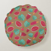 ポプシクル、さくらんぼ、イチゴ&スイカ ラウンドクッション (裏面)