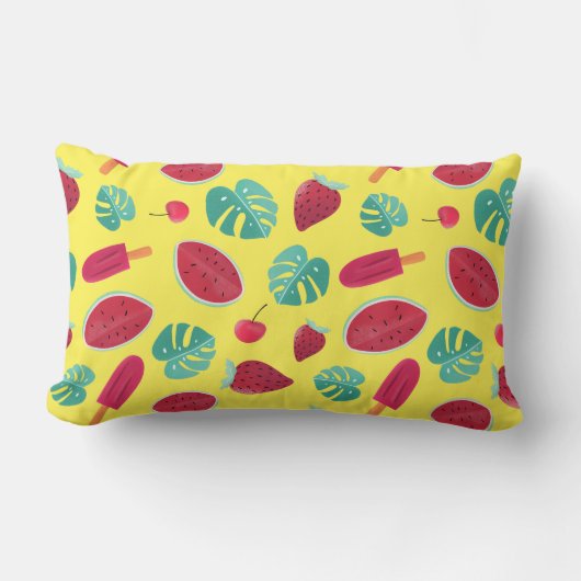 ポプシクル、さくらんぼ、イチゴ&スイカ ランバークッション (正面)