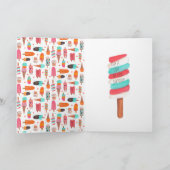 ポプシクル&アイスクリーム誕生日グリーティング カード (内部)