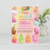 ポプシポップ・アートのルスの上の夏の誕生日招待状。 招待状 (スタンド正面)