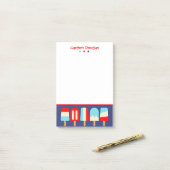 ポプシリストライプのスパーソナライズされたPost-It Notepad ポストイット (デスク上)