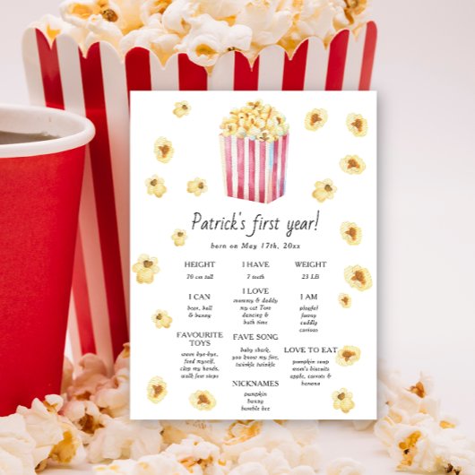 ポプスコーンファースト誕生日マイルストーン誕生日 ポスター