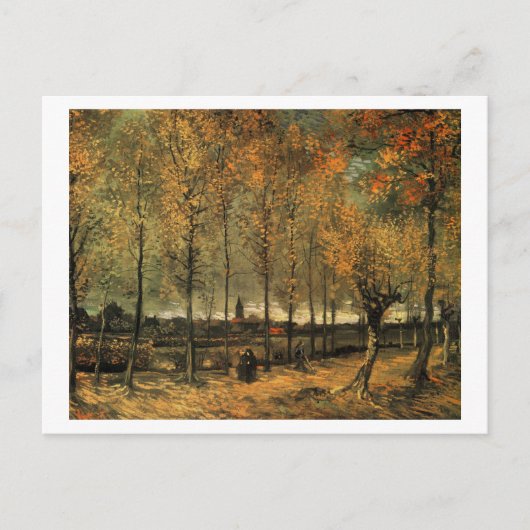 ポプラが付いている車線、フィンセント・ファン・ゴッホ ポストカード (正面)