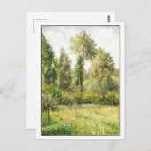 ポプラと牧草地絵を描ズバイPissarro ポストカード (正面/裏面)