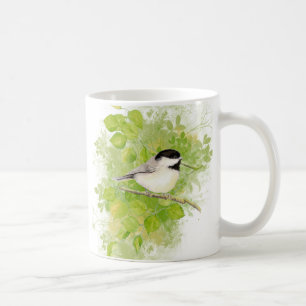 ポプラの木にかわいい水色《鳥》アメリカゴガラの鳥 コーヒーマグカップ