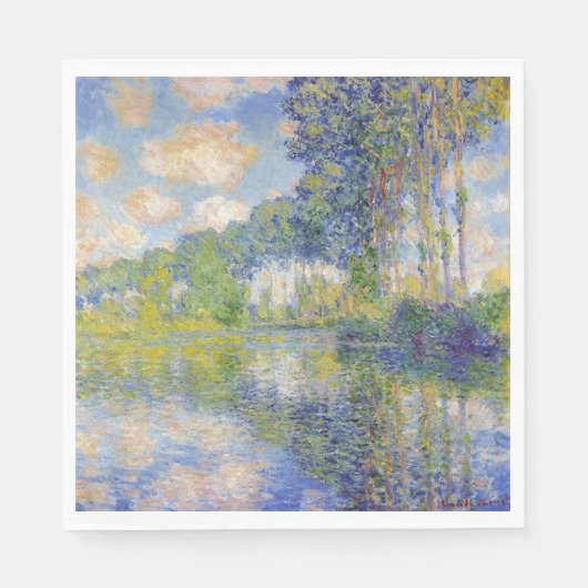 ポプラーズオンザリバーエプテ(by Claude Monet) スタンダードランチョンナプキン (正面)