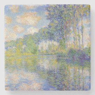 ポプラーズオンザリバーエプテ(by Claude Monet) ストーンコースター