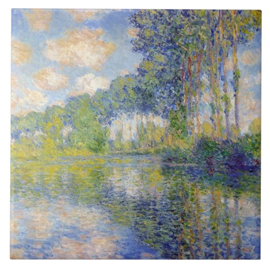 ポプラーズオンザリバーエプテ(by Claude Monet) タイル (正面)