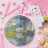 ポプラーズオンザリバーエプテ(by Claude Monet) ペーパープレート (パーティー)