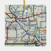 ポプラー·ブラフMOヴィンテージ·マップ セラミックオーナメント (正面)