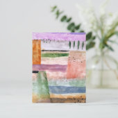 ポプラ付きランドスケープ – Paul Klee -抽象芸術アート ポストカード (スタンド正面)