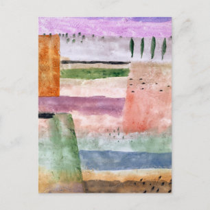 ポプラ付きランドスケープ – Paul Klee -抽象芸術アート ポストカード