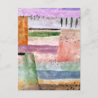 ポプラ付きランドスケープ – Paul Klee -抽象芸術アート ポストカード