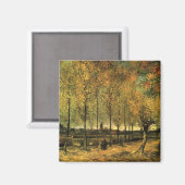 ポプラ付きレーンbyビンセント・ヴァン・ゴッホ マグネット (正面/裏面)