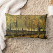 ポプラ付きレーンbyビンセント・ヴァン・ゴッホ ランバークッション (ブランケット)