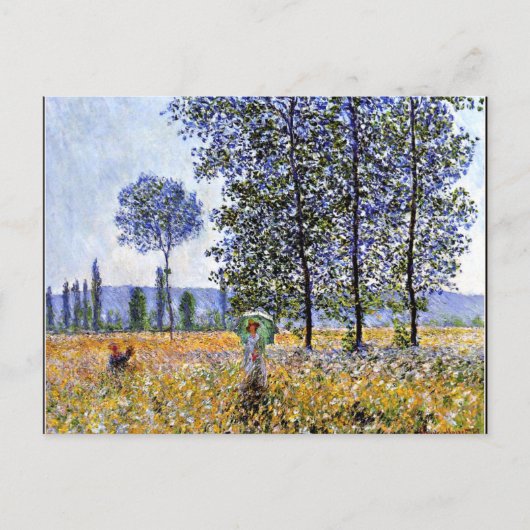 ポプラ、印象派の太陽光効果 ポストカード (正面)