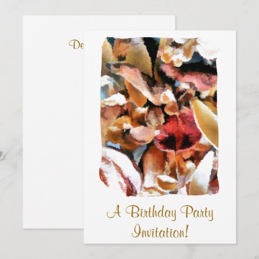 ポプリの花 招待状 (正面/裏面)