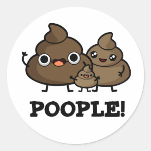 ポプルおもしろいウンチピープルプン ラウンドシール