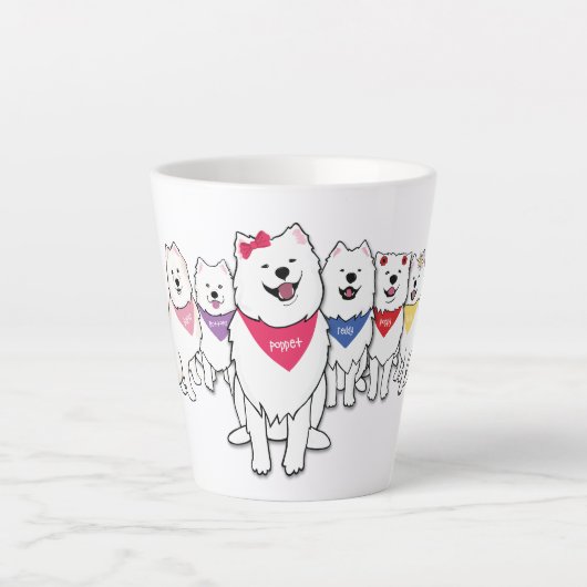 ポペットと集団 カフェラテマグ (正面)