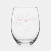 ポペットと集団 ステムなしワイングラス (裏面)