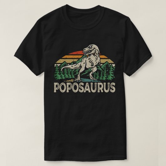 ポポサウルス恐竜グランドパサウルス父の日 Tシャツ (デザイン正面)