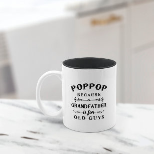 ポポップ  祖父おもしろいは年老いた人のための ツートーンマグカップ